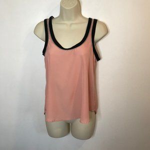 Kardashian Kollection XS Extra Small Pink Tank Top Blouse Shirt Black Silver